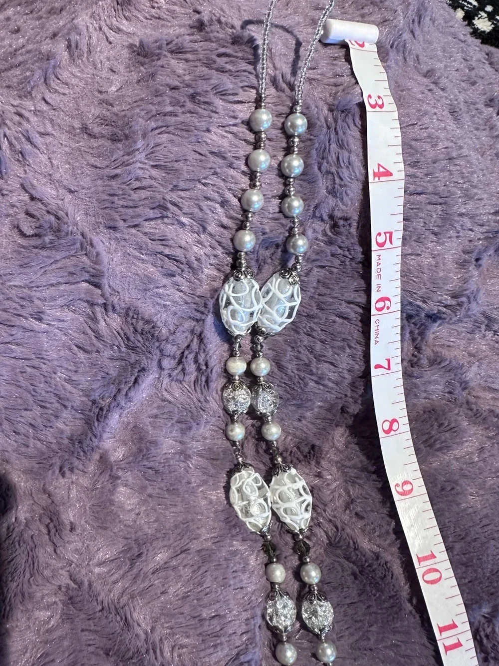 LANYARD Custom Ordered Crystal Silver Pearl use Badges, Cards, Cruise Nurse ❤️ - Picture 3 of 15